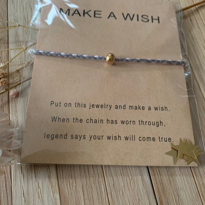 Armbandje ‘make a wish’ grijs/rose