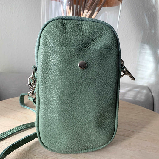 Lederen crossbody tasje Groen voor een avondje uit