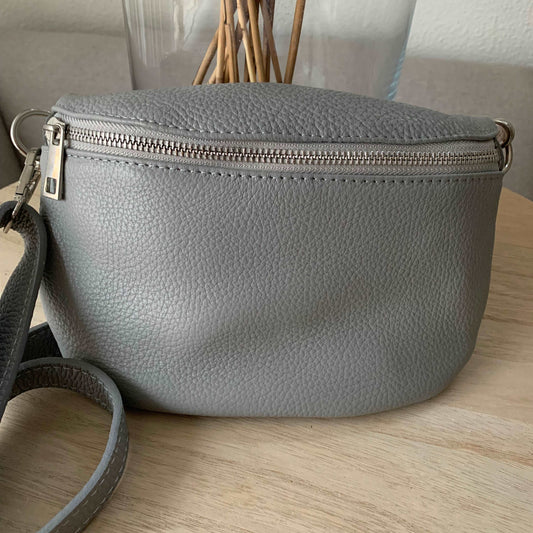 Lederen heup/crossbody tas Grijs